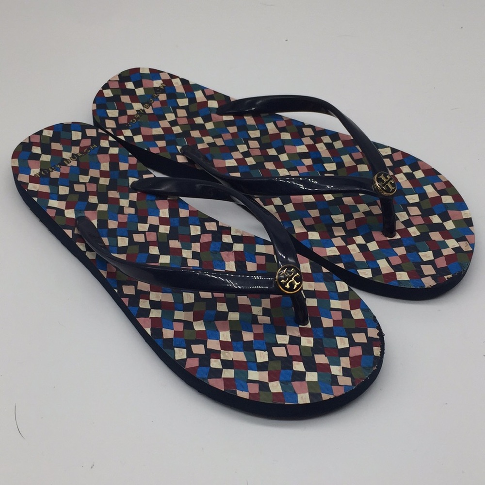 Tory Burch Navy Blue Flip Flop Sandals